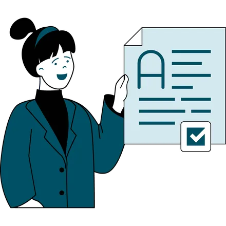 Illustration of an accredited document with a checkmark